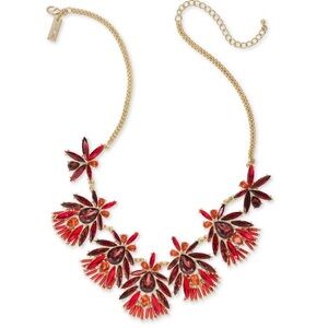 INC International Concepts Red and Gold Floral Necklace